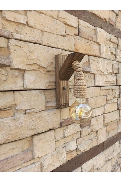 avizemguzel Chandelierfine Rita Wooden Rope Rustic Modern Wall Sconce