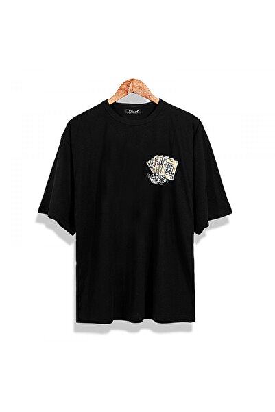 Shout Μπλουζάκι Unisex Μαύρο oversized Poker Straight Oldschool