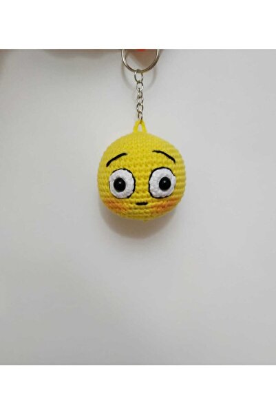 OYUNCAKPARK Şaşkın Surat Emoji Amigurumi Organik Anahtarlik Oyuncak