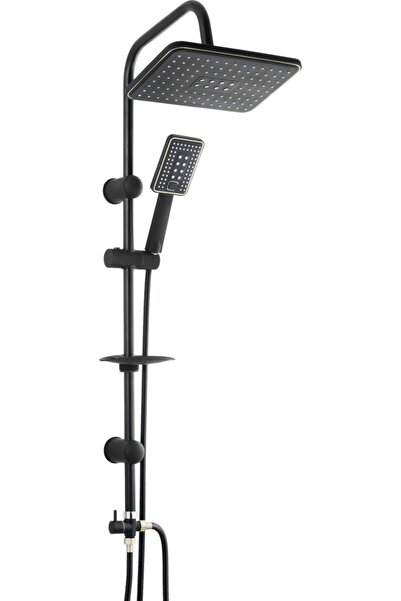 Genel Markalar Lux Siyah Tepe Duş Seti - Siyah Robot Duş Seti