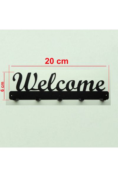 Simge Yapı Dekorasyon Welcome Figured Decorative Metal Key Hanger, Keychain, Key Hanger