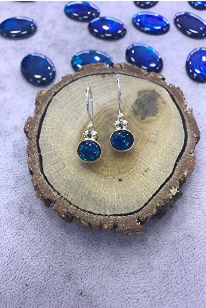 NSA SILVER Okyanus Sedefi Taşlı Gümüş Küpe 925 Ayar