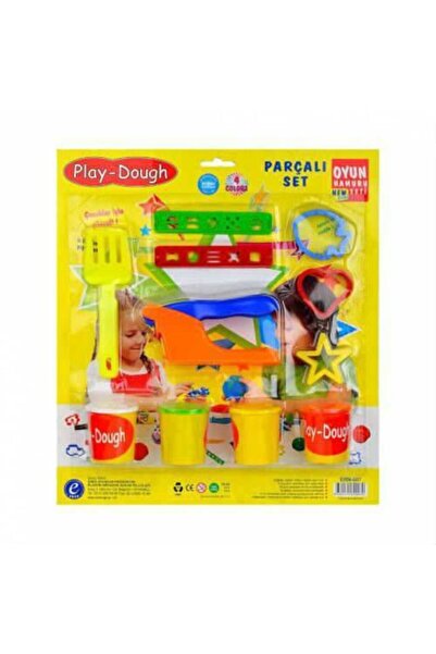 Play Dough عجينة 4 ألوان Ern-007 4 عجينة 1 ملعقة 5 قوالب مختلفة الشكل 1 مجموع...
