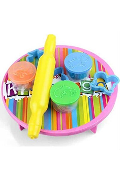 Play Dough 3 Renk Hamur Ts10-8 3 Hamur 1 Sofra 1 Merdane 3 Kalıp Oyun Hamur Seti