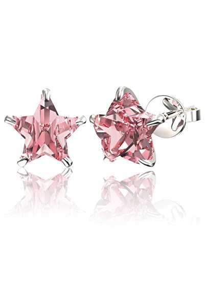 Jewelry For Light 925 Ayar Gümüş,5mm Pink Yıldız Kesim (STAR CUT), Tektaş Zir...
