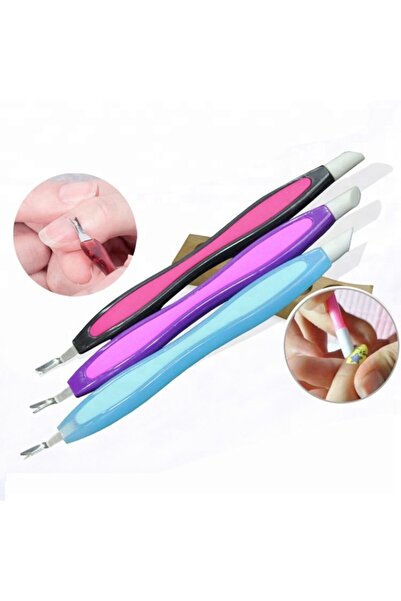 Gold Beauty Çift Taraflı Tırnak Eti Sıyırıcı Kauçuk Itici Temizleyici Manikür Aleti (1 Adet )