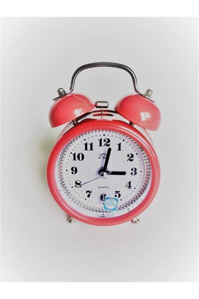 TAYFUN Yuvarlak Dekoratif Kırmızı Çalar Masa Saati