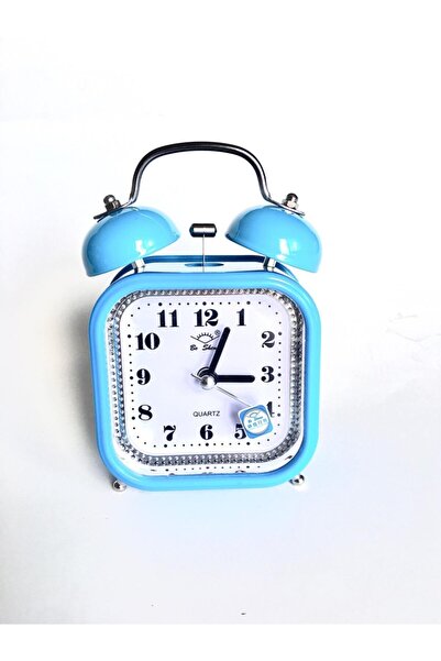 Mrv Kare Dekoratif Mavi Çalar Masa Saati