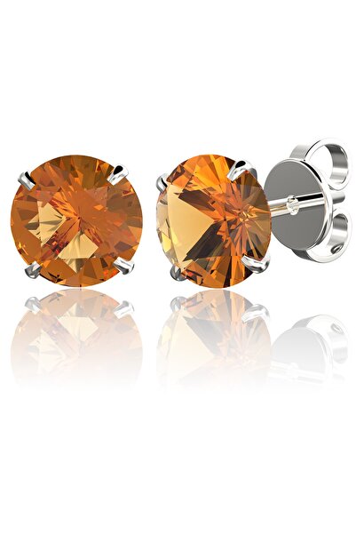 Jewelry For Light 925 Ayar Gümüş,5mm Citrine Yuvarlak Kesim (ROUND-BRİLLİANT ...