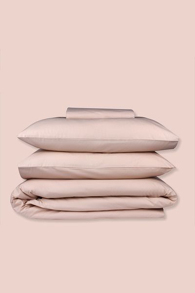 Helen George Σετ Παπλωματοθήκη Basic Beige Μονό