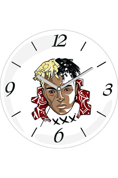 3M Ceas de perete din sticlă autentică Xxxtentacion Silent Acar Bombeli