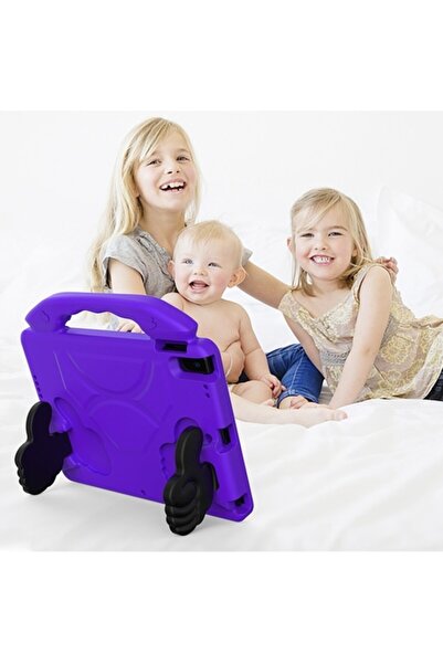 Ally Mobile Ally Ipad 7.102,pro 10.5 Kılıf Eva Çocuk Shockproof Standlı Taşınabilir Mor