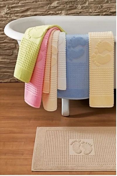 Özdilek 2 Pieces Winter Foot Towel Mat Dark Gray
