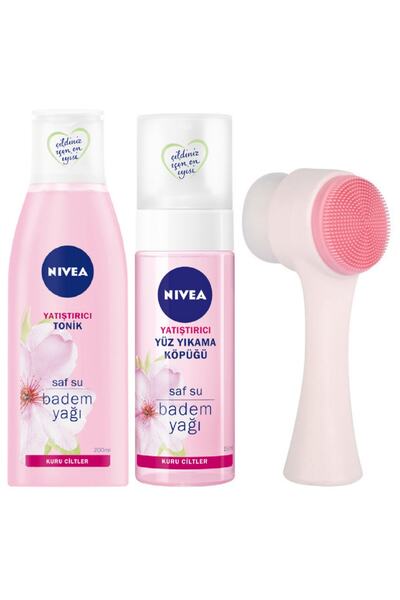 NIVEA Yatıştırıcı Tonik - Yüz Yıkama Köpüğü Ve Fluweel Cilt Yüz Temizleme Fırçası