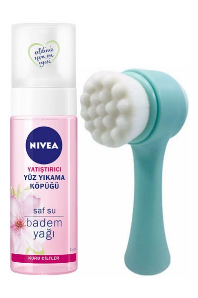 NIVEA فرشاة غسول الوجه باللوز 150 مل فلوويل أخضر - رغوة مهدئة