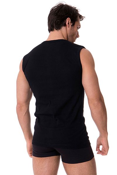 DOREA Men's Black 5 Pieces Cotton Ribbed Sleeveless V-Neck Undershirt