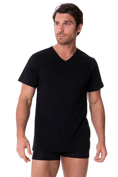 DOREA MEN'S 5 PIECES BLACK ORNAMENT V-NECK