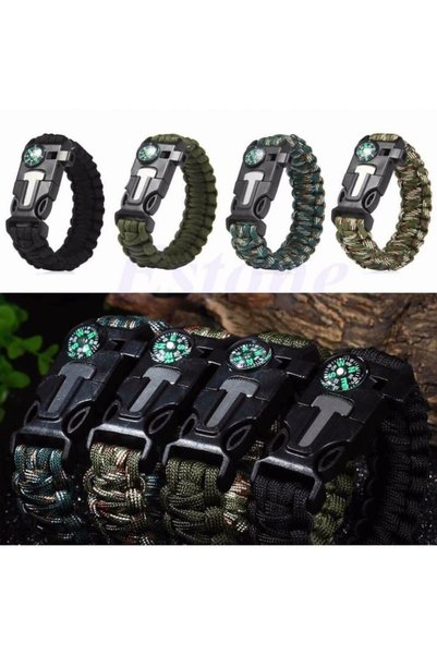 FORMULA X 5 in 1 Outdoor Survival Paracord Bracelet Army Green