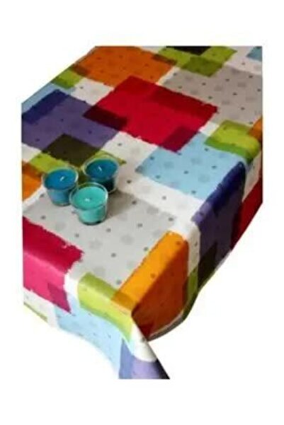 FANTASTIC Față de masă din pânză uleiată din PVC, căptușită, ștergabilă