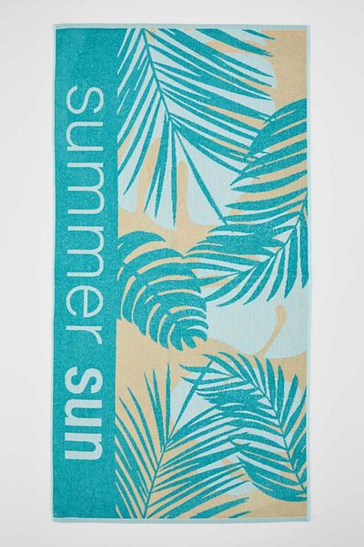 DeFacto Green Leaf Printed Women's Beach Towel - N9932Az.20Sm.Gn1