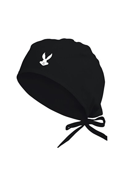 Tasarım Trend Tavşan Temalı Doktor Bonesi | Hemşire Bonesi Cerrahi Bone Siyah