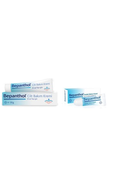 Bepanthol كريم العناية بالبشرة 30 جرام + كريم العناية بالشفاه 7.5 مل، عبوة من...