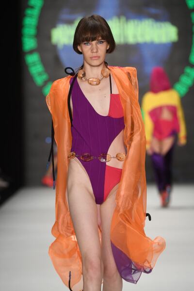 Futuristiklover Kadın Mor-Fuşya Asimetrik Mayokini