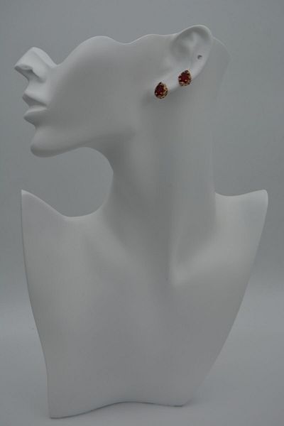 Stoneage Women's Earrings Ruby Jewelled Drop