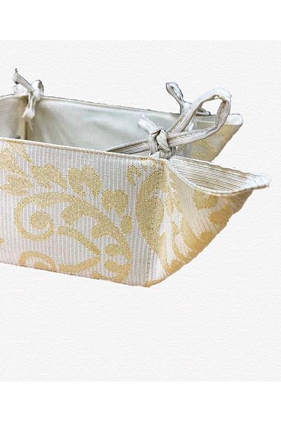 Romans Bread Basket Glitter Jacquard Lurex 35x35 Gold