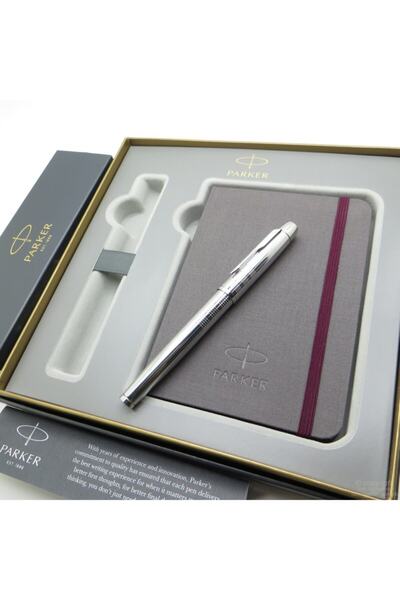 Parker Babalar Günü Özel Hediyelik Seti Defterli Im Premium Parlak Krom Imza Kalemi | Isme Özel Kalem