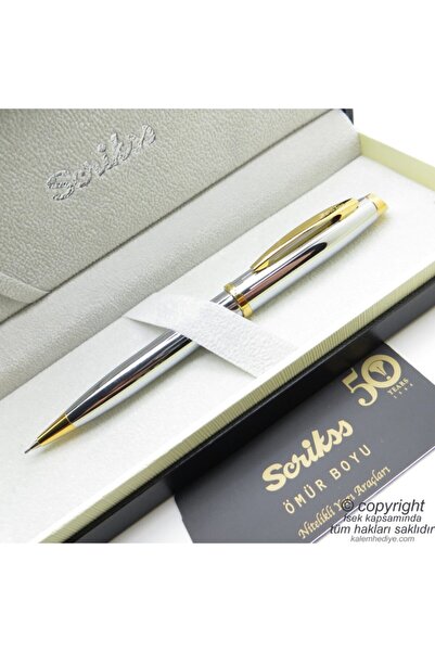 Scrikss 39 Gold Krom Versatil Kalem | Oscar | Isme Özel Kalem | Hediye Kalem