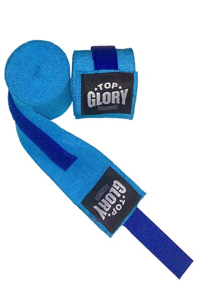 TOP GLORY Kick Boks Muay Thai Boks El Bandajı 3,5 Metre Mavi