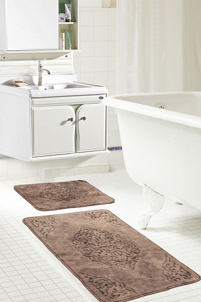Alanur Home Glory Cotton 2-Pece Mat Αντίκα Ανοιχτό Καφέ