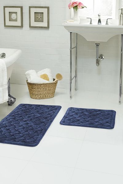 Alanur Home Conexos Cotton Bathroom 2-Pece Σετ Τουαλέτας Antique Navy Blue