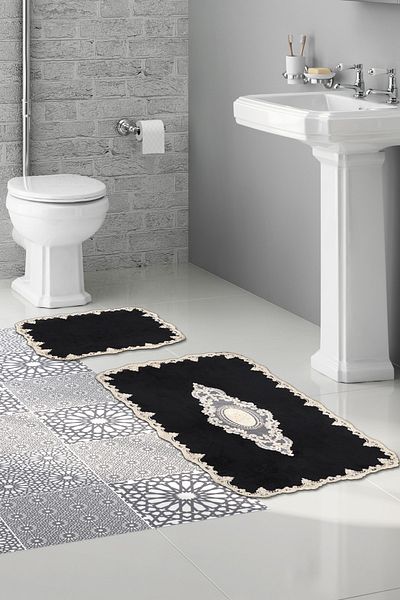 Alanur Home SELONYA WELSOFT 2-PIECE BATHROOM SET BLACK