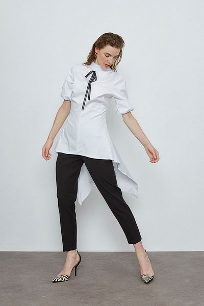VERDA Women's Stripe Bow Flywheel Tunic
