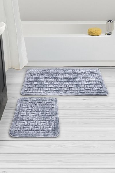 Alanur Home Domino Cotton 2 Pack Χαλάκι Πόρτας Αντίκα Μπλε