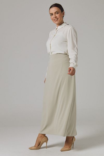 SORALLİNE Plus Size Bell Skirt 778 Stone