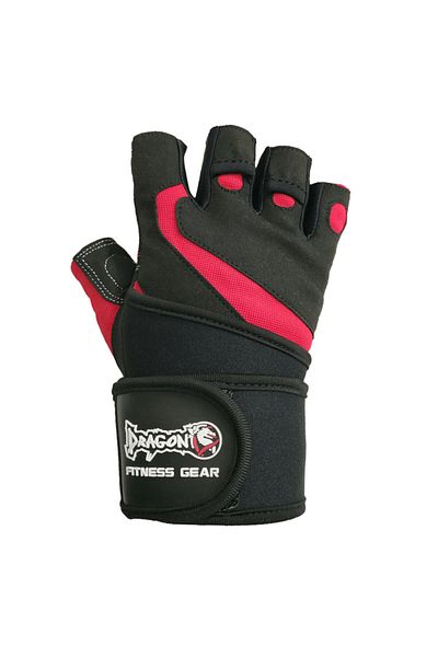Dragondo Black Fitness Gloves - Body with Wrist Bandage and Weight Detail