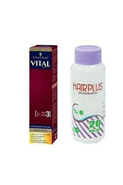 Schwarzkopf Vital Colors Krem Saç Boyası 6-3 Altın Kumral + Hairplus Mini Oks...
