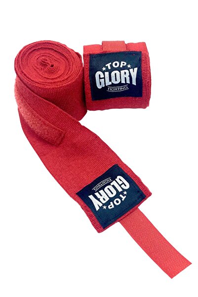 TOP GLORY Kick Boks, Muay Thai, Boks El Bandajı 2,5 Metre Kırmızı