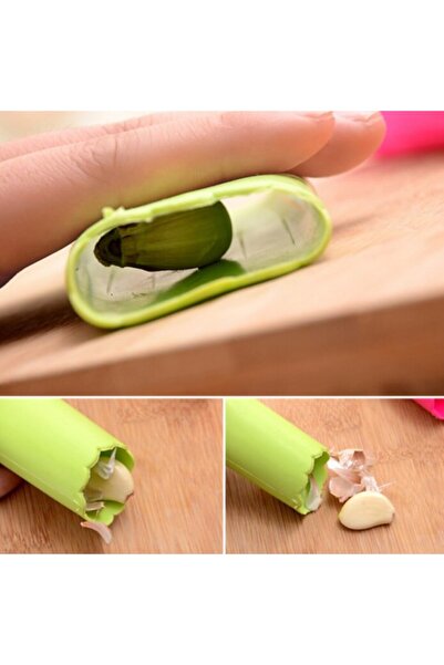 FırsatYeri 2 Adet Pratik Hızlı Sarımsak Soyma Aparatı Silikon Soyacak Rulo Soyucu