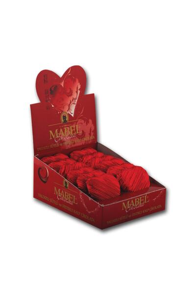 Mabel Yaldızlı Antep Fıstıklı Sütlü Kalp Çikolata 30g. (12 ADET)