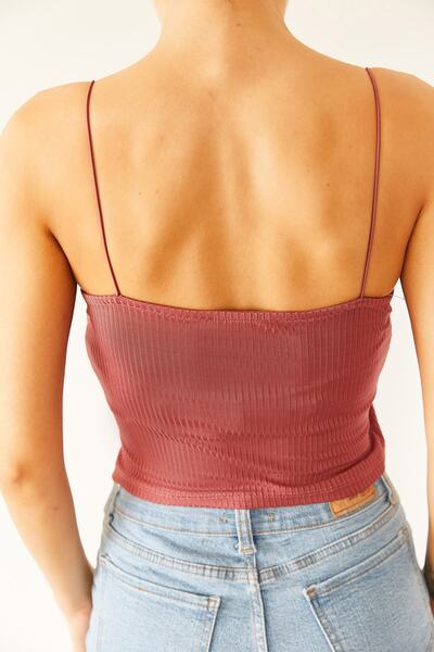 XHAN Γυναικεία Dusty Rose Strap Camisole Μπλούζα 0YZK2-10347