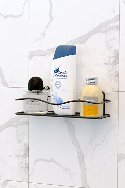 Teknotel Tek Katlı Banyo Rafı Mat Siyah Bk011