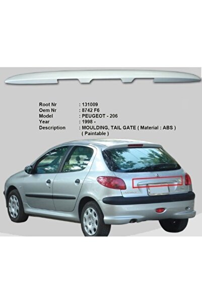 Erl Bagaj Kapak Plaka Cıtası 206-206+(t3e) Plus Astarlı 8742f5-8742f6