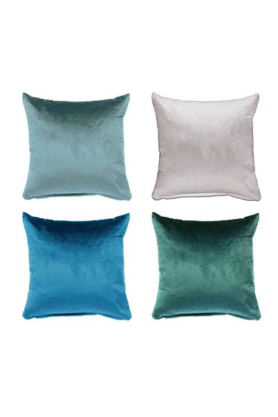 Alacastore Set de 4 huse de pernă din catifea de culoare uni