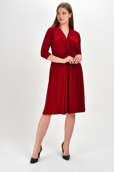 Laranor Women's Burgundy Twist Collar Dress 19Lb9193