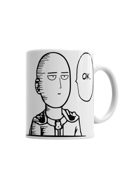 Baskı Dükkanı One Punch Man Mug Cup Porcelain