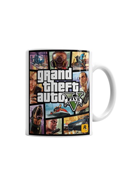 Baskı Dükkanı Grand Theft Auto 5 Gta V Kupa Bardak Porselen